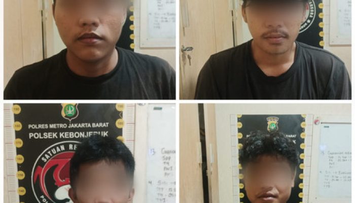 Barang Bukti dan Empat Pelaku Kasus Dugaan Peredaran Tembakau Sintetis di Kebon Jeruk
