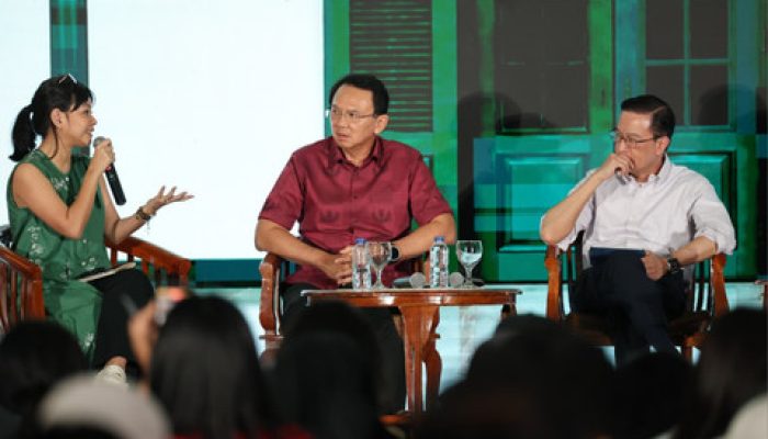 Gustika Hatta, Ahok dan Tom Lembong dalam Diskusi Memperingati Sumpah Pemuda di DPP PDIP